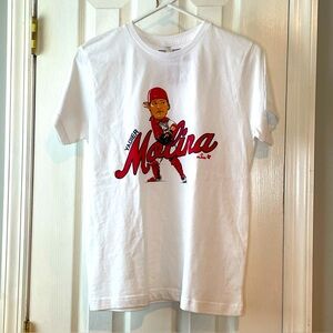New Yadier Molina Breaking T Baseball T-Shirt Youth‎ Sze Large White 100% Cotton